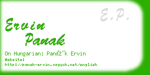 ervin panak business card